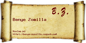 Benye Zomilla névjegykártya